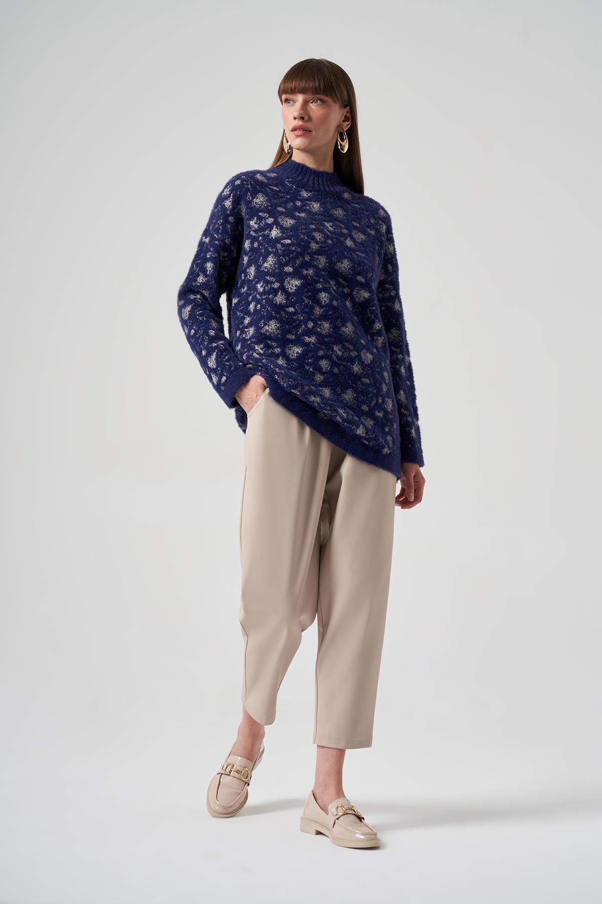 Nuss Triko Kazak Tunik 7006 Lacivert