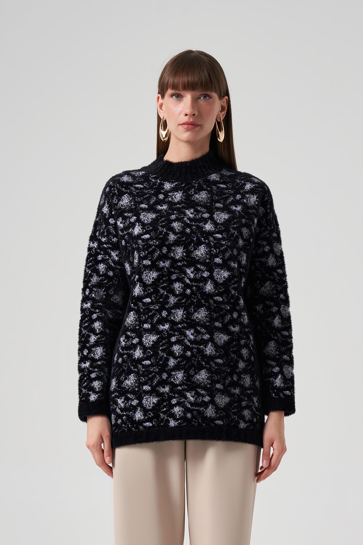 Nuss Triko Kazak Tunik 7006 Siyah