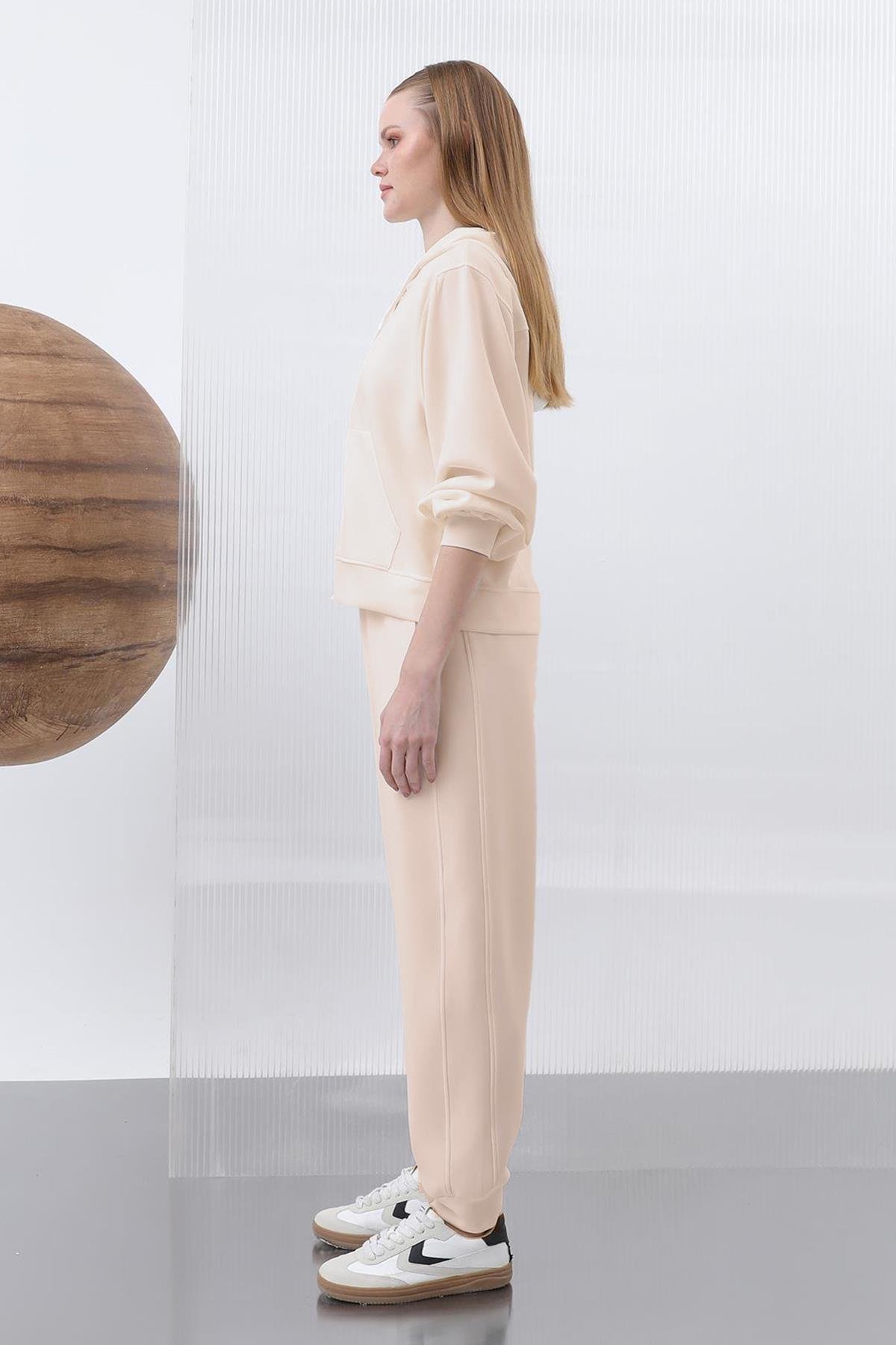 Paçası Lastikli Modal Pantolon 32179 Bej