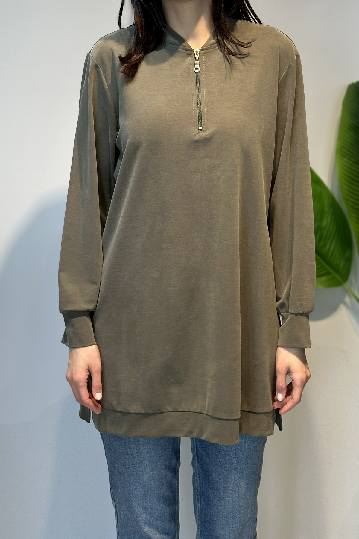 Pamuklu Basic Tunik 7474 Haki