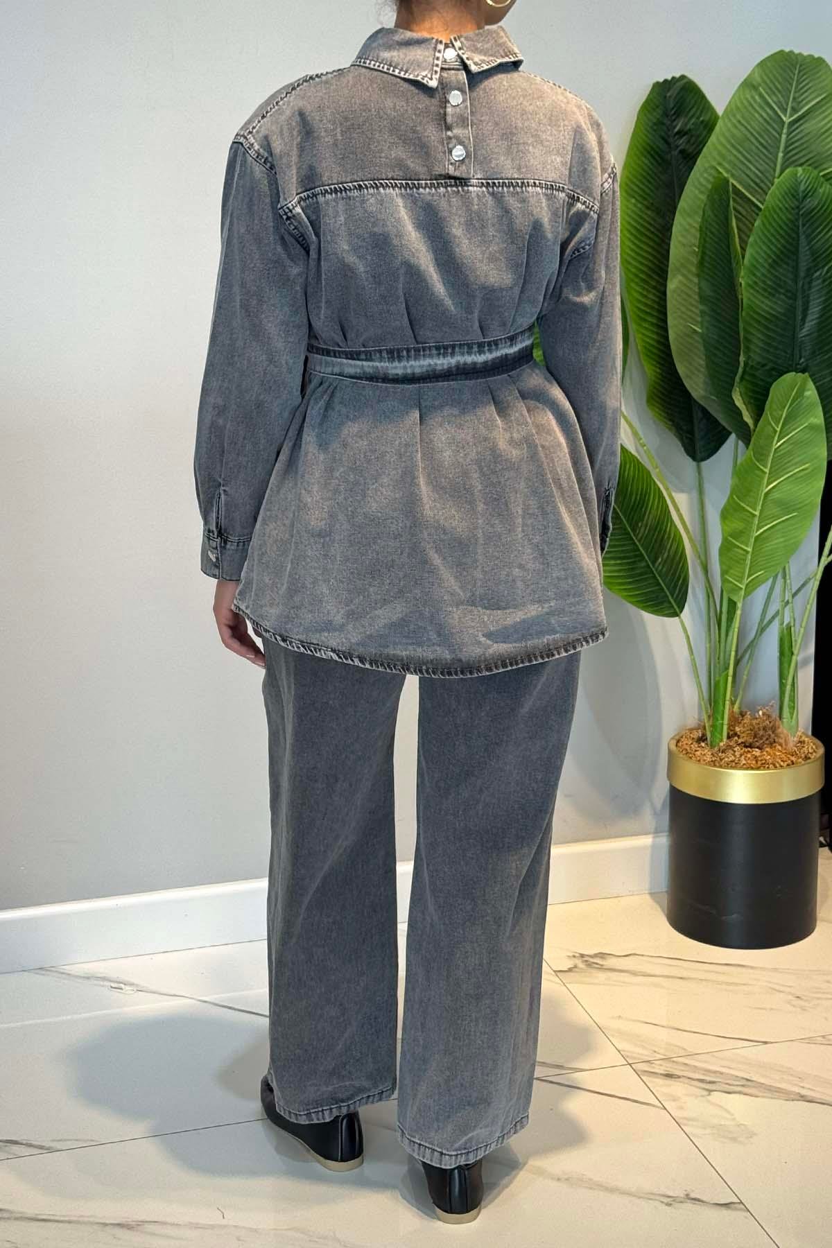 Pamuklu Denim Takım 7430 Antrasit