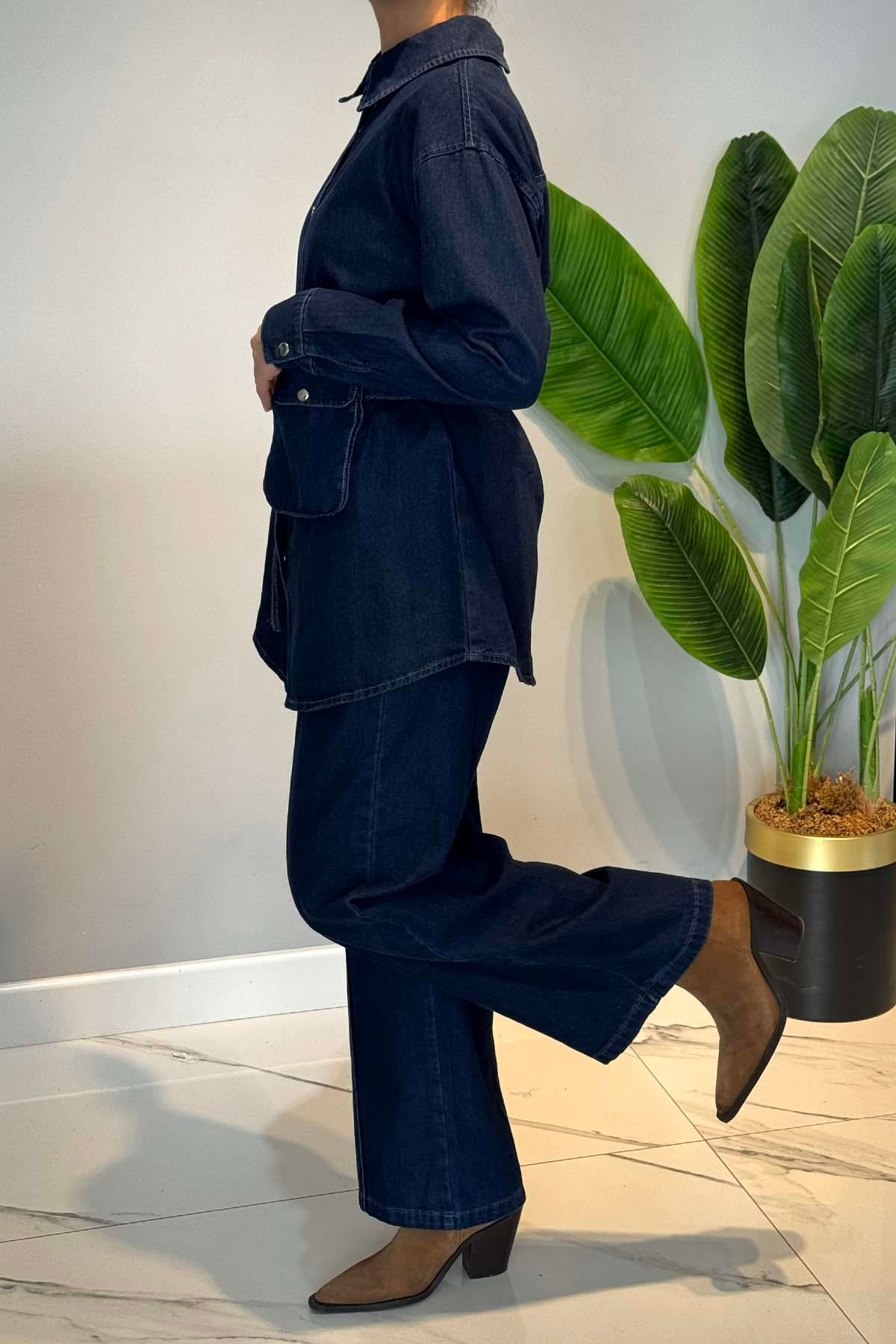 Pamuklu Denim Takım 7430 Mavi