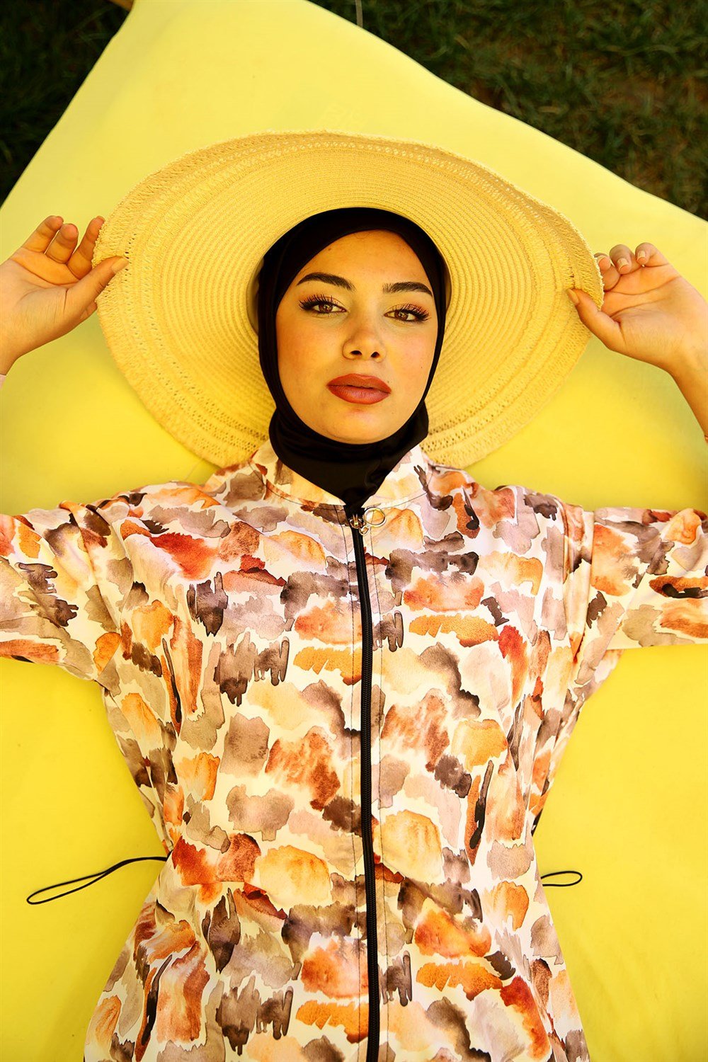 Paraşüt Fermuarlı Tam Kapalı Tesettür Mayo Yasemin S.Boya