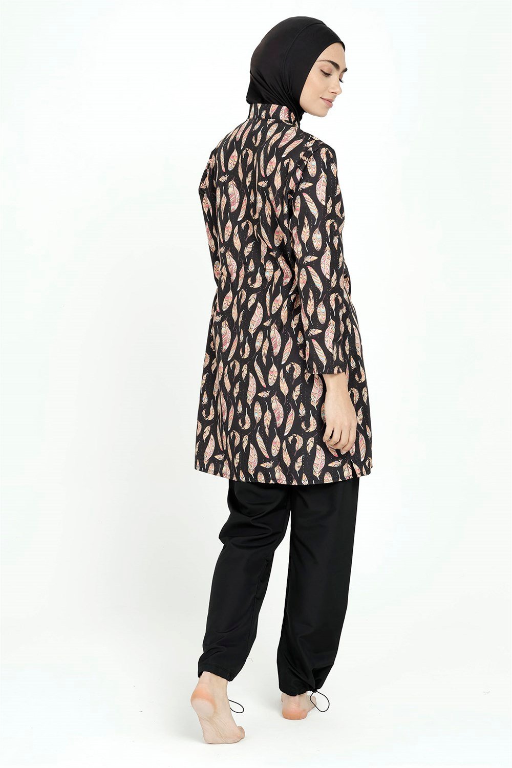 Paraşüt Fermuarlı Tam Kapalı Tesettür Mayo Tüy