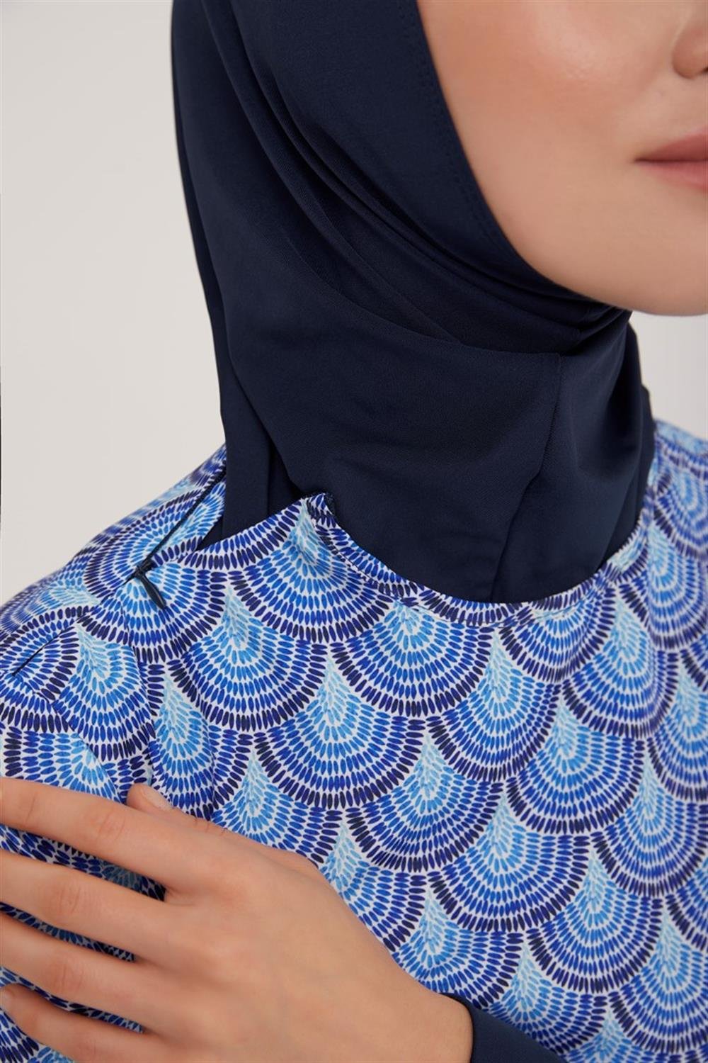 Paraşüt Tam Kapalı Tesettür Mayo Alıs 1 4473 Koyu Lacivert Remsa Mayo