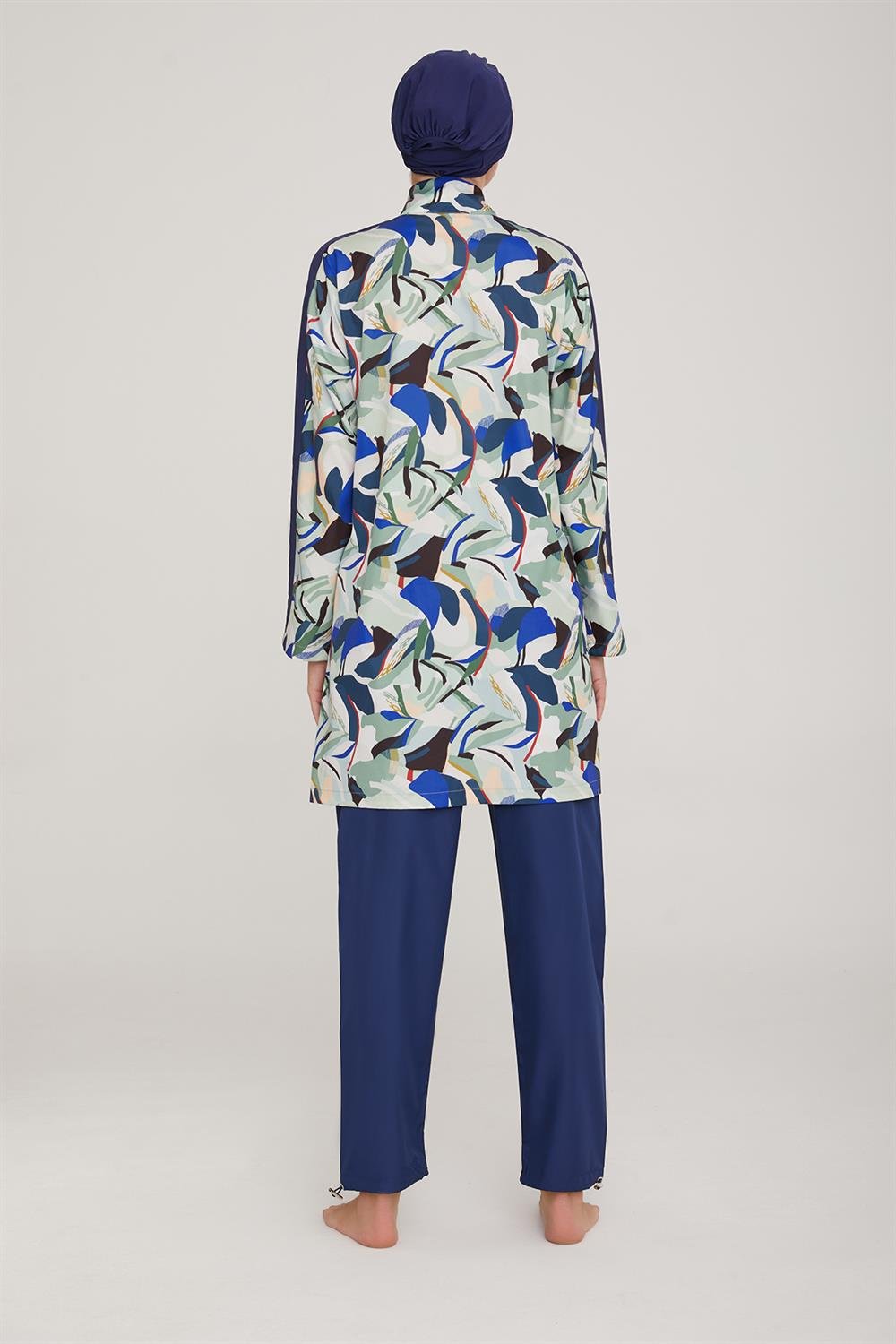 Paraşüt Tam Kapalı Tesettür Mayo Hweny 1335 Koyu Lacivert Remsa Mayo