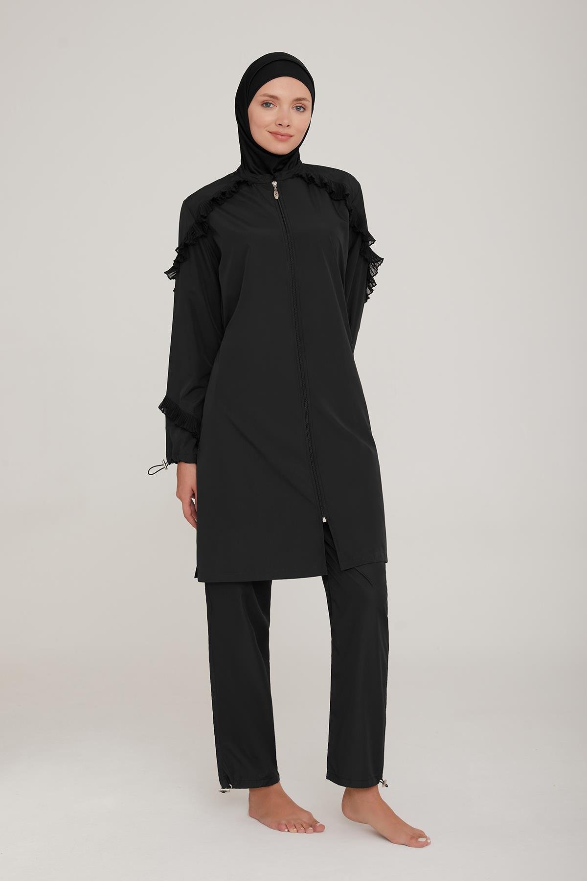 Paraşüt Tam Kapalı Tesettür Mayo Lola 1253 Siyah