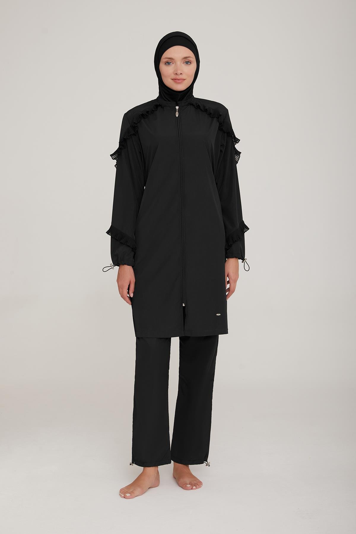 Paraşüt Tam Kapalı Tesettür Mayo Lola 1253 Siyah