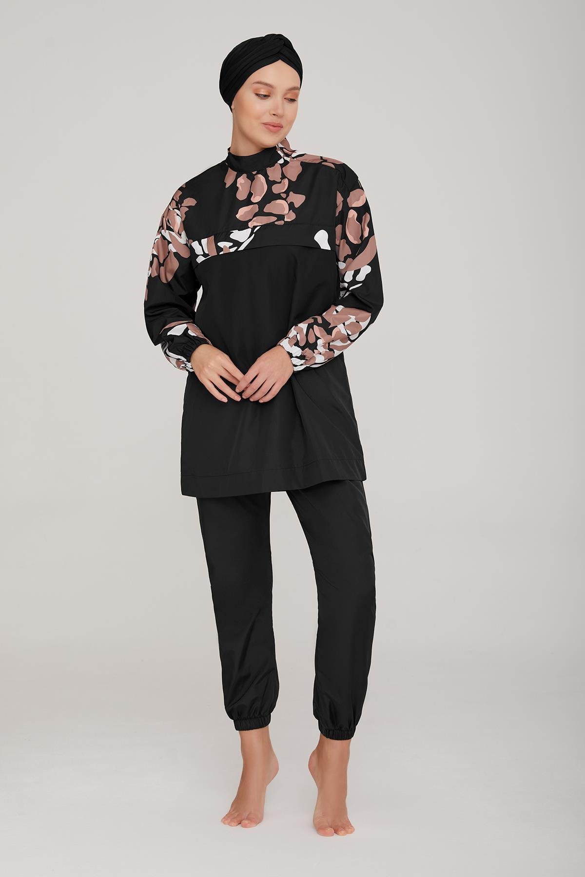 Paraşüt Tam Kapalı Tesettür Mayo Norton 8075 Siyah