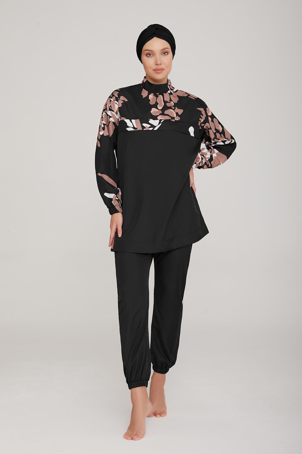 Paraşüt Tam Kapalı Tesettür Mayo Norton 8075 Siyah