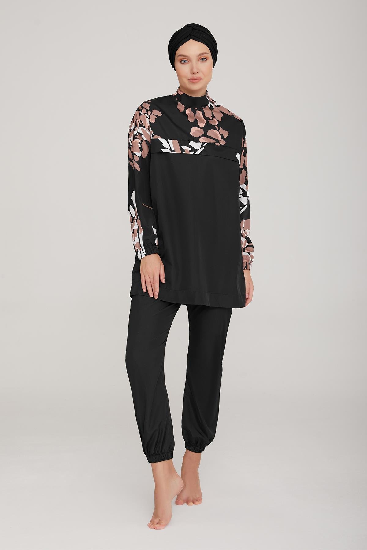 Paraşüt Tam Kapalı Tesettür Mayo Norton 8075 Siyah