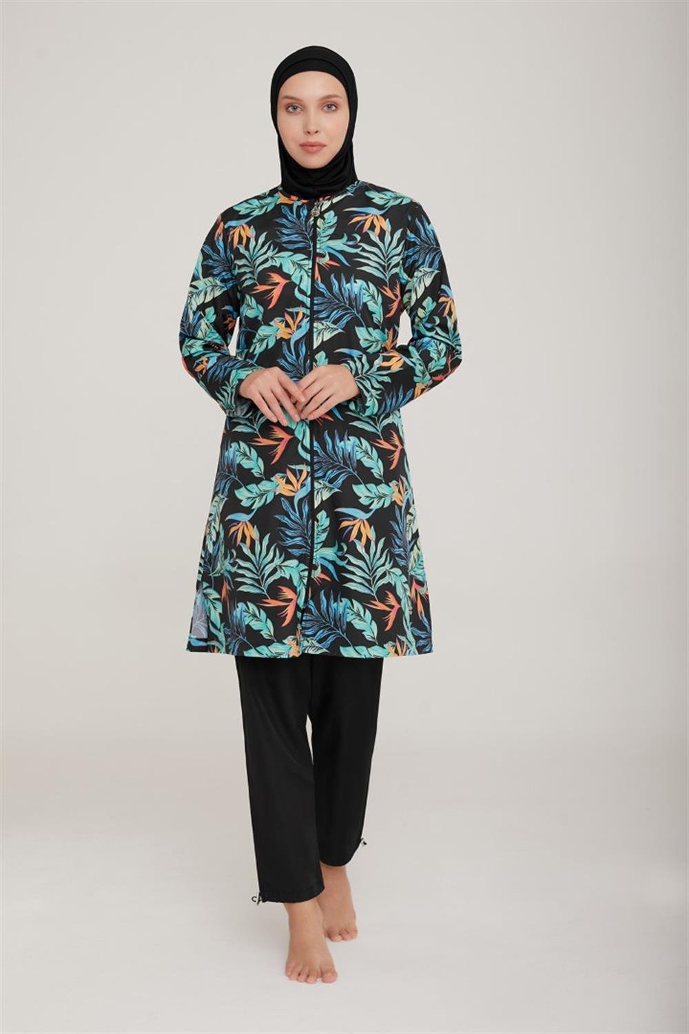 Paraşüt Tam Kapalı Tesettür Mayo Seren 1 9060 Siyah Remsa Mayo