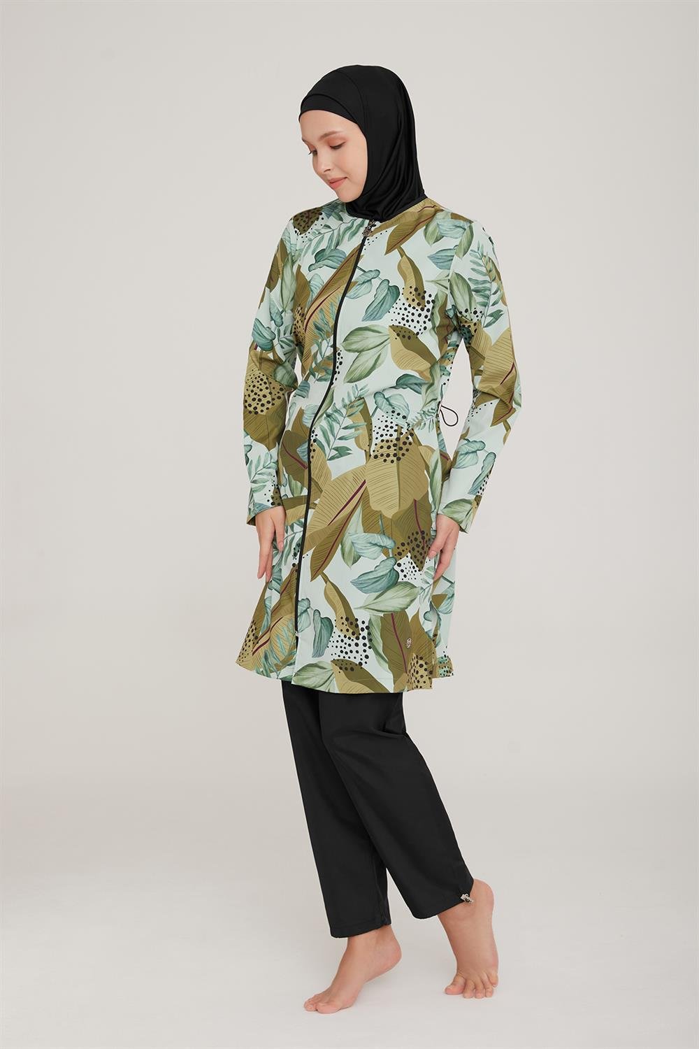 Paraşüt Tam Kapalı Tesettür Mayo Seren 4 9063 Siyah Remsa Mayo