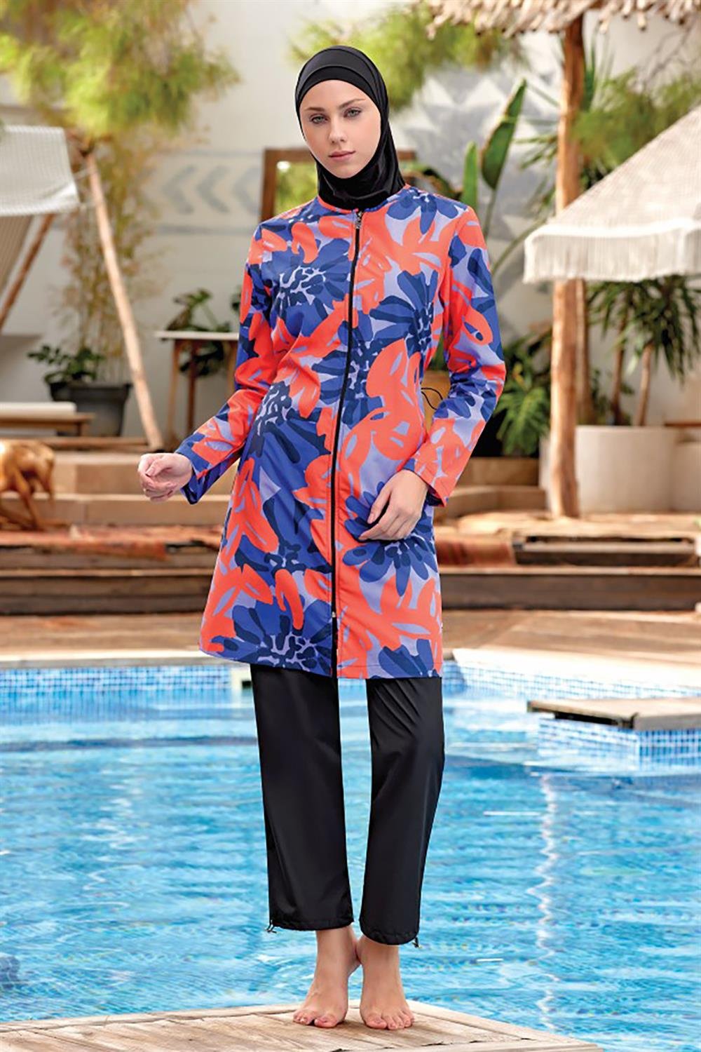 Paraşüt Tam Kapalı Tesettür Mayo Seren 2 9061 Siyah Remsa Mayo