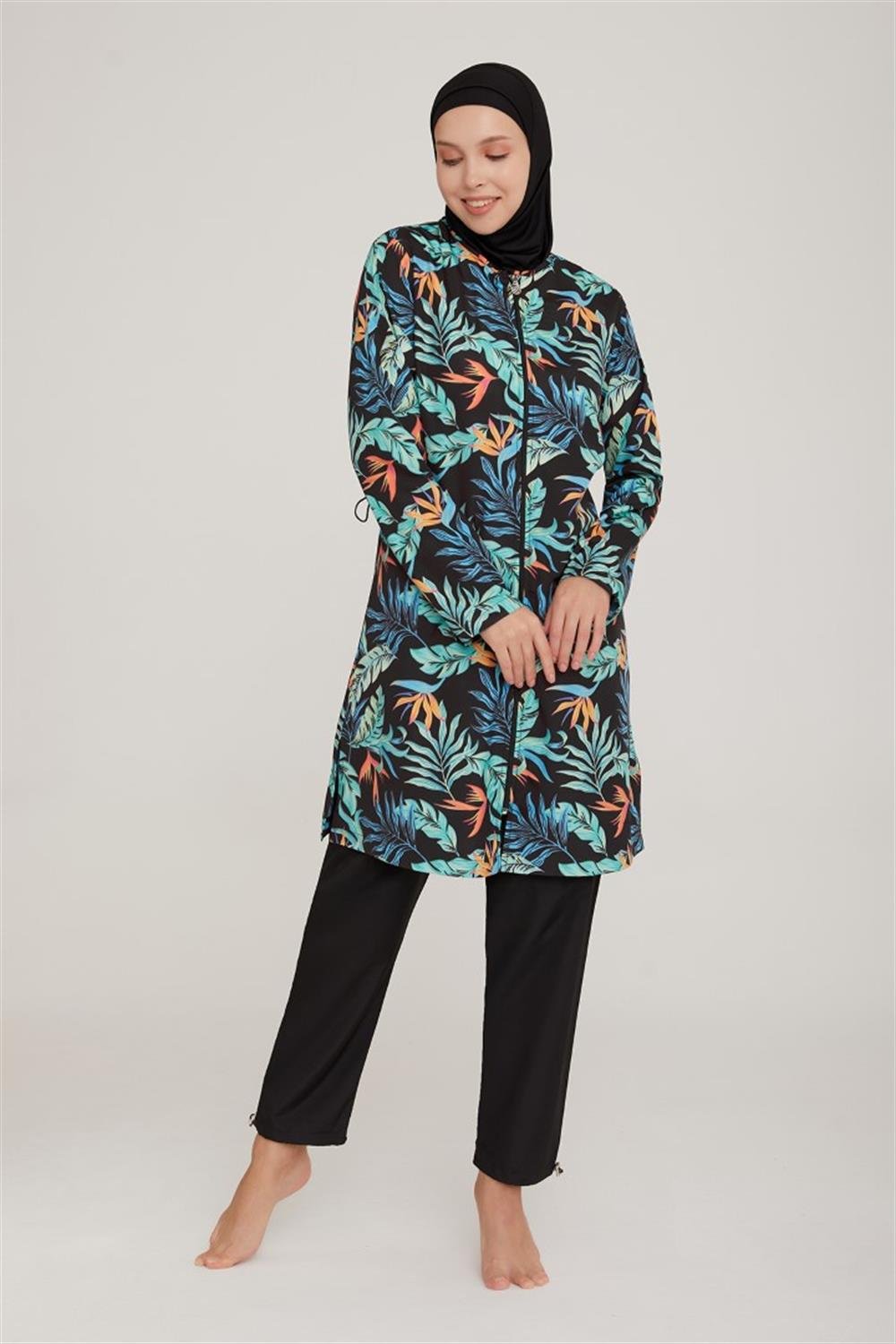 Paraşüt Tam Kapalı Tesettür Mayo Seren 1 9060 Siyah Remsa Mayo