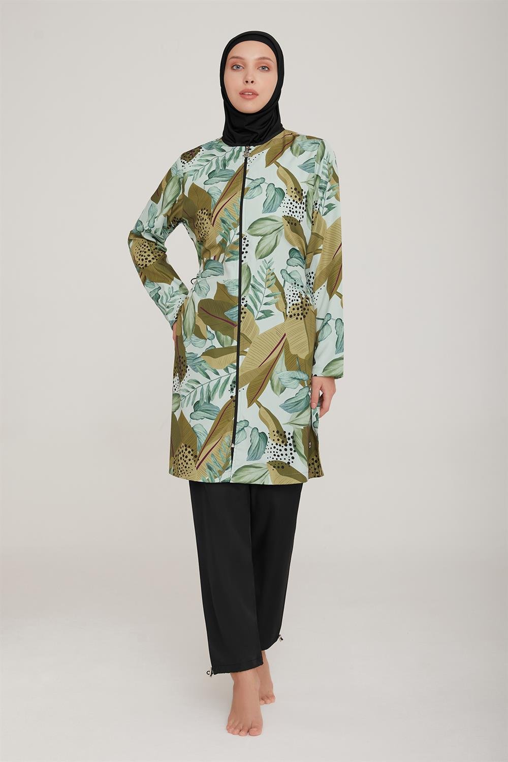 Paraşüt Tam Kapalı Tesettür Mayo Seren 4 9063 Siyah Remsa Mayo