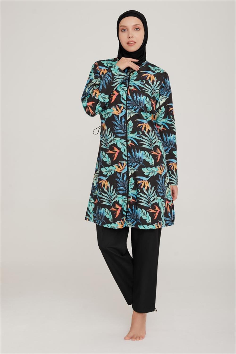 Paraşüt Tam Kapalı Tesettür Mayo Seren 1 9060 Siyah Remsa Mayo