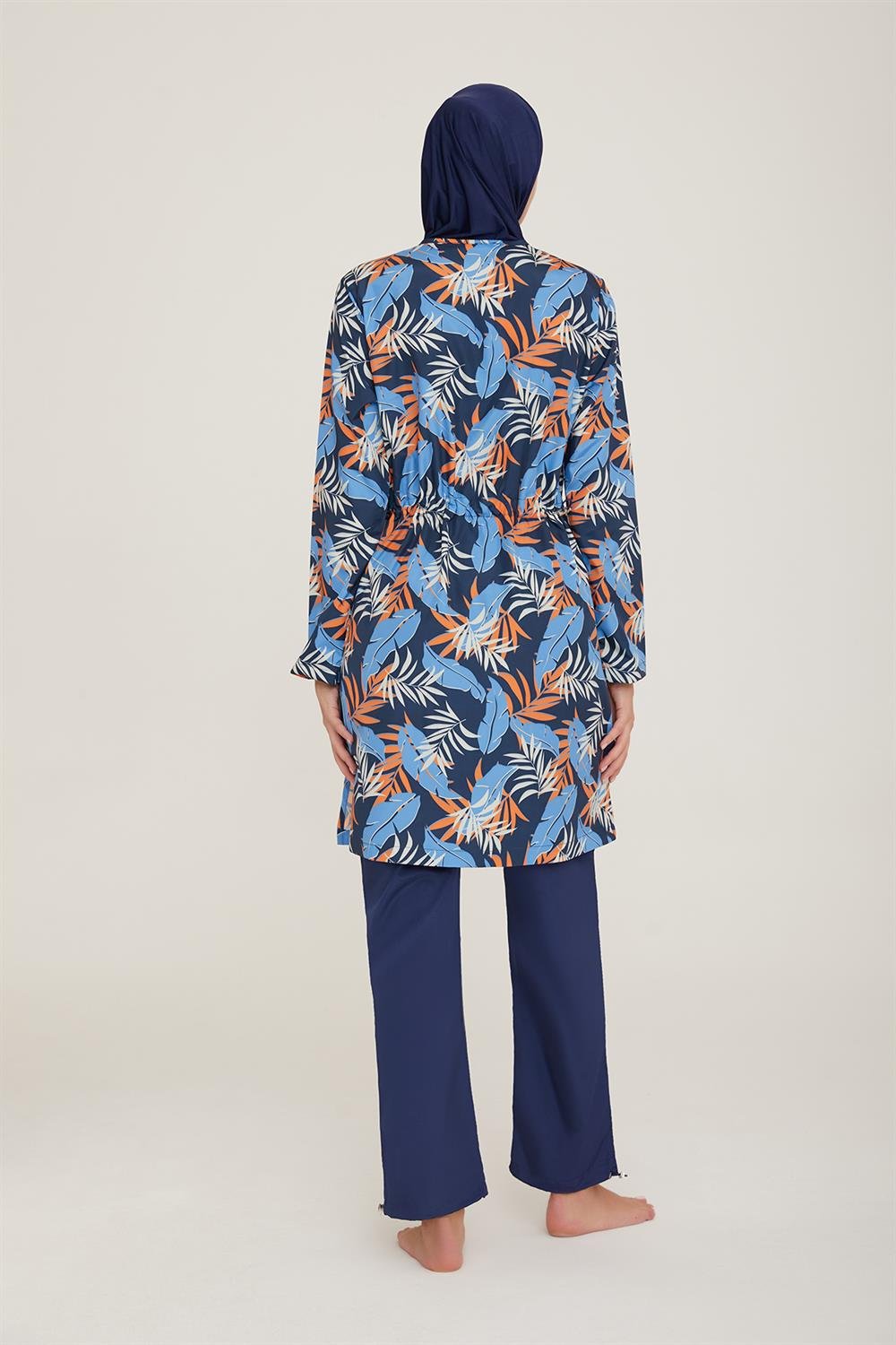 Paraşüt Tam Kapalı Tesettür Mayo Seren 3 9062 Koyu Lacivert Remsa Mayo