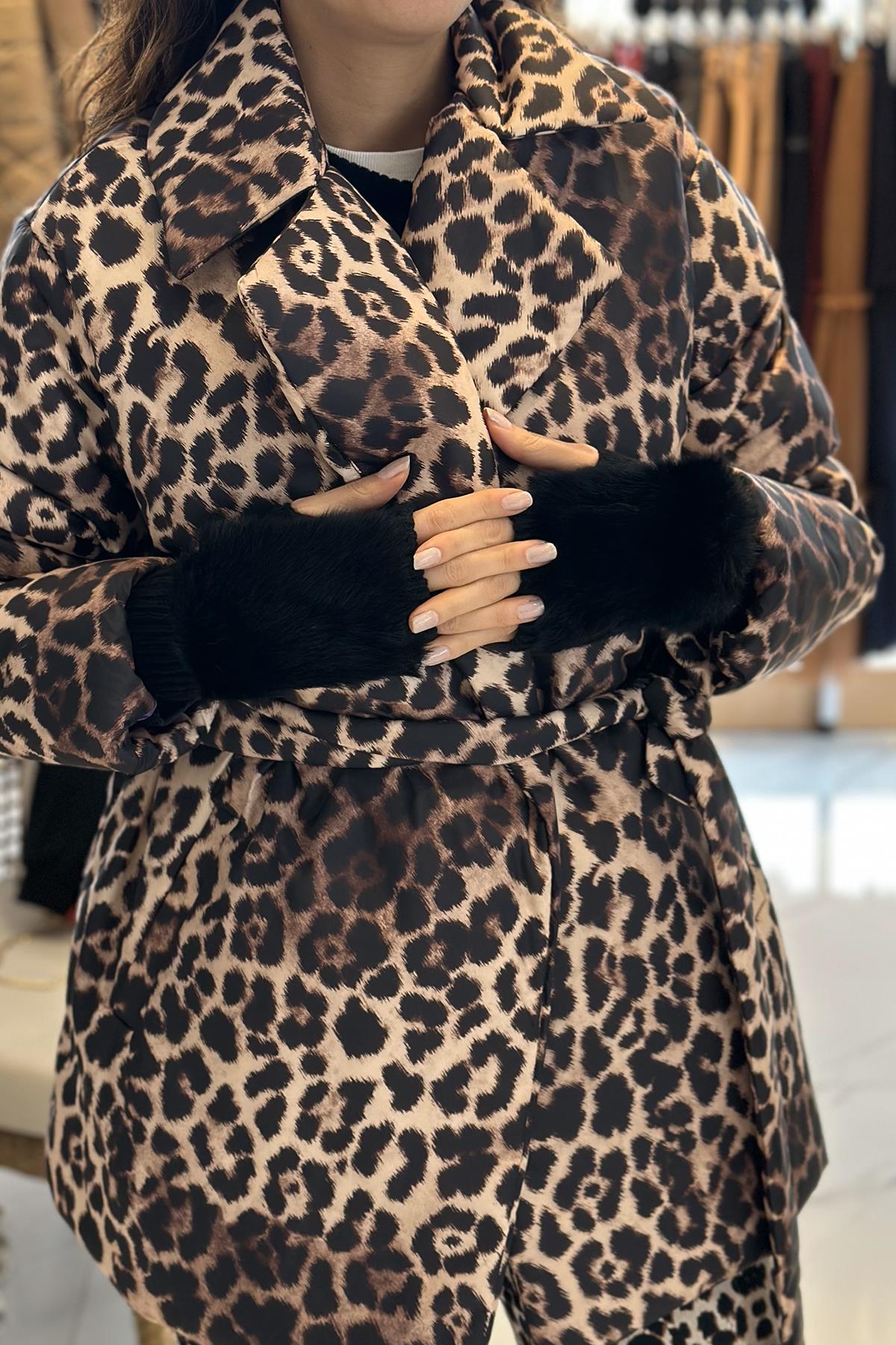 Peluş Detay Kadın Örme Kesik Eldiven ELD-30 Siyah