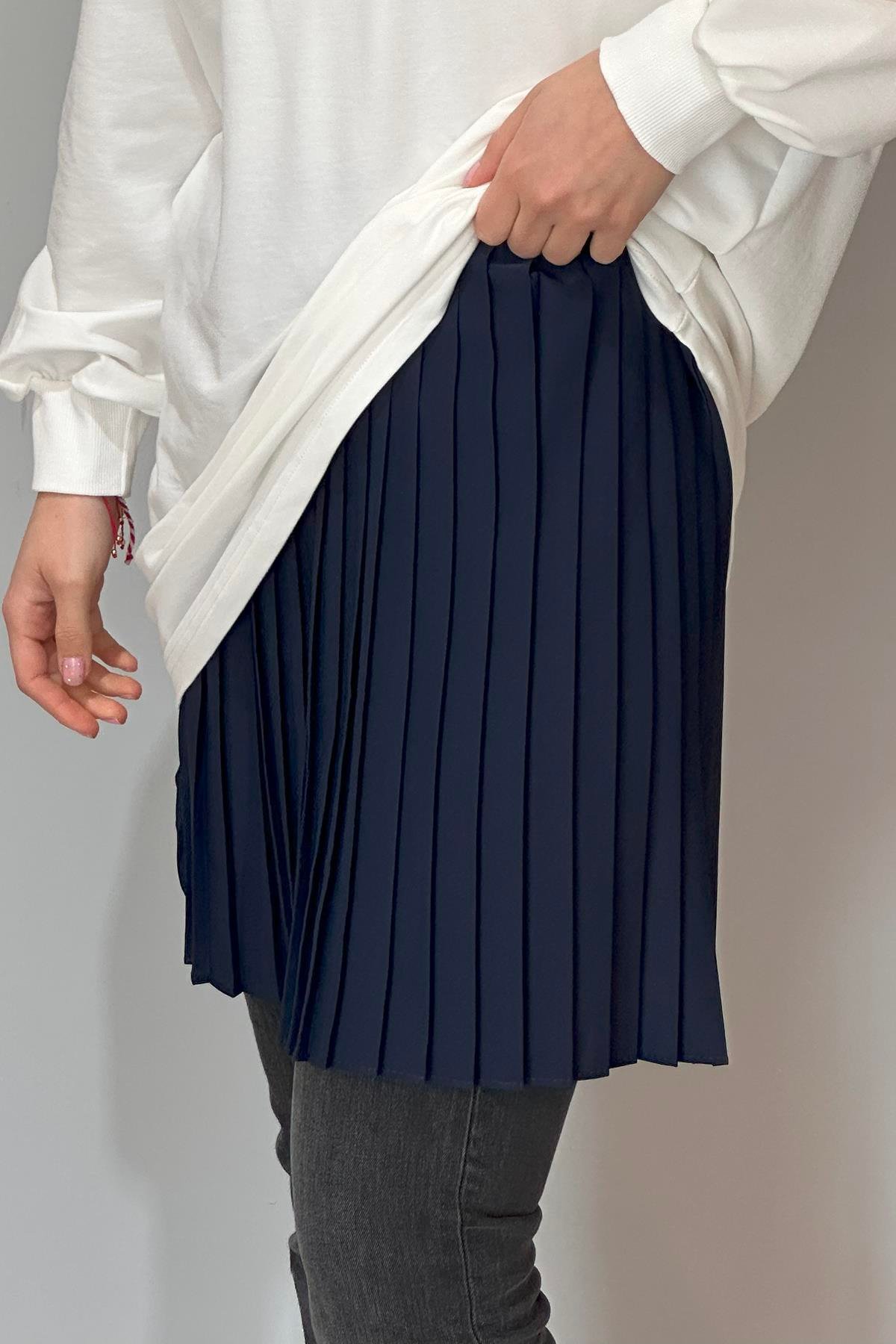 Piliseli İçlik Etek 40002 Lacivert