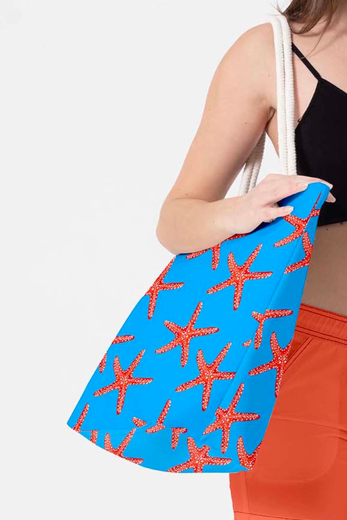 Plaj Çantası Renkli Desen Baskılı 5075