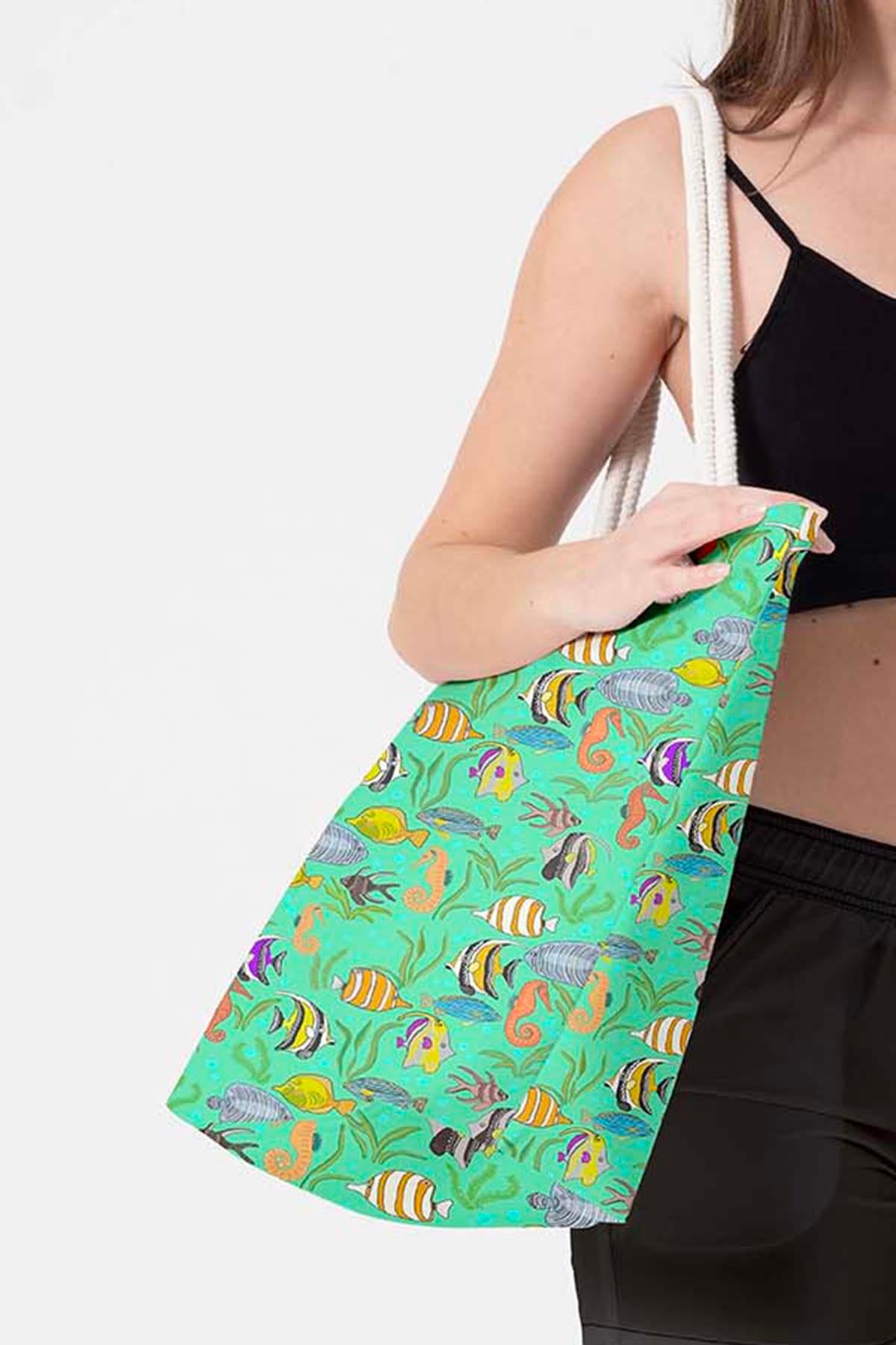 Plaj Çantası Renkli Desen Baskılı 5082