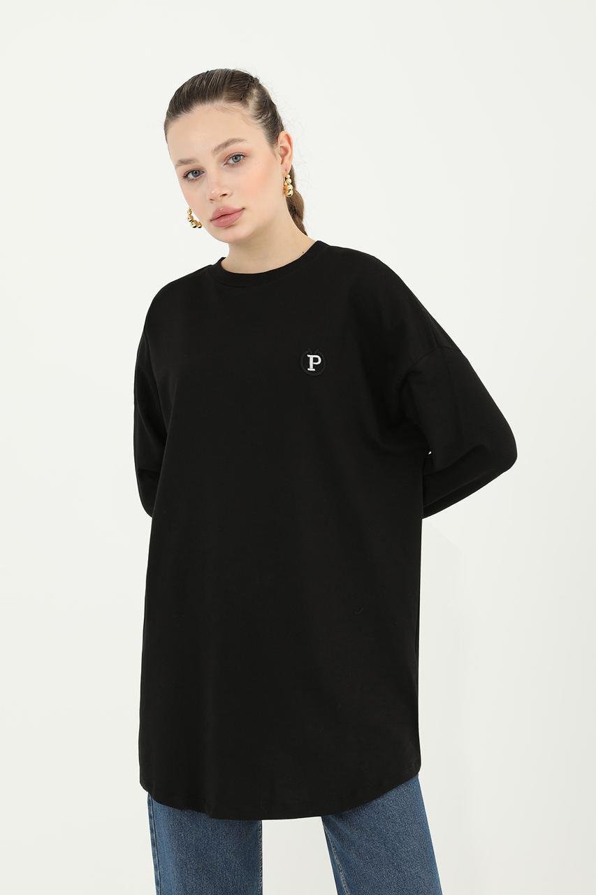 Puane Basic Tunik Sweat 10379 Siyah