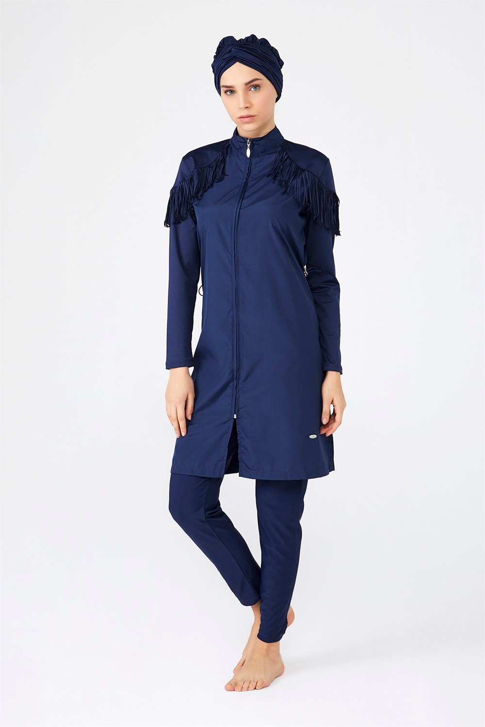 Püsküllü Paraşüt Tam Kapalı Tesettür Mayo 1260 Koyu Lacivert