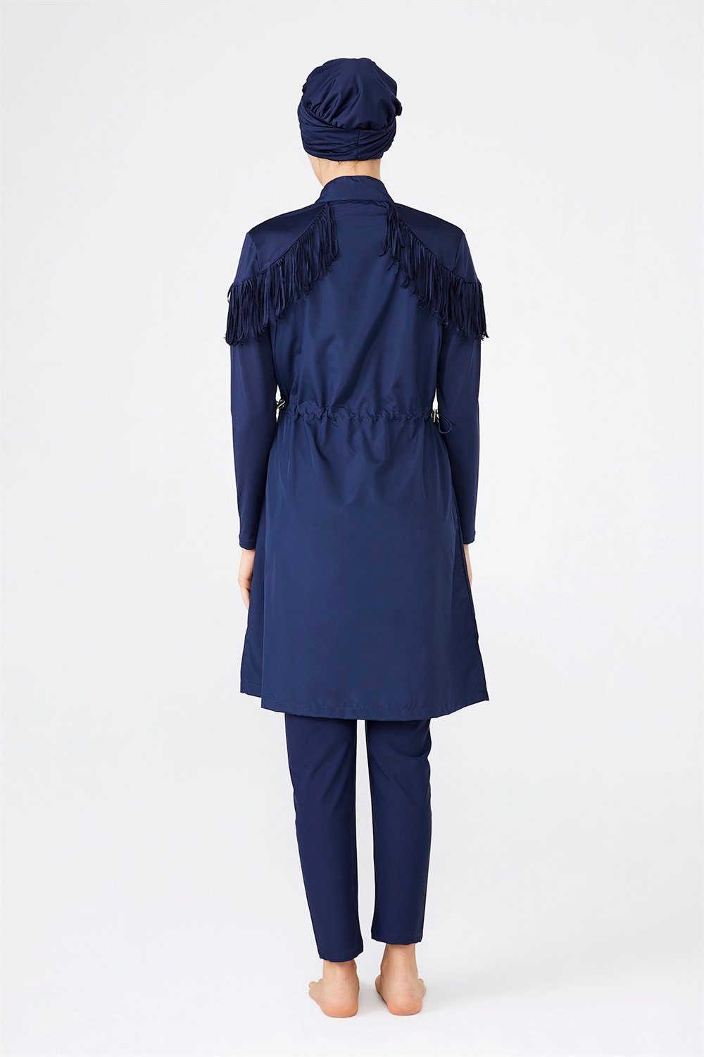 Püsküllü Paraşüt Tam Kapalı Tesettür Mayo 1260 Koyu Lacivert