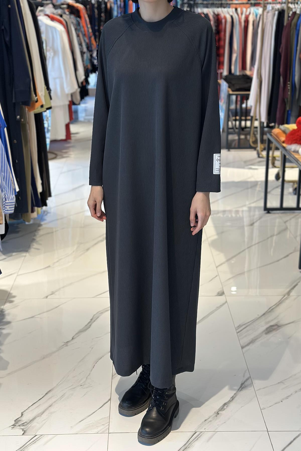 Reglan Kol Triko Elbise 12590 Antrasit
