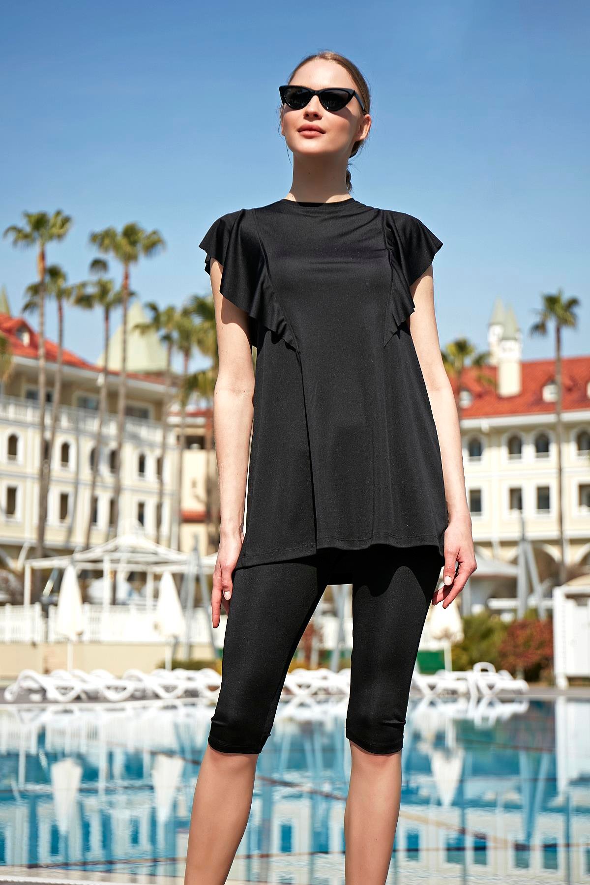 Remsa Fırfır Volan Detaylı Yarı Kapalı Mayo 2150 Hilal