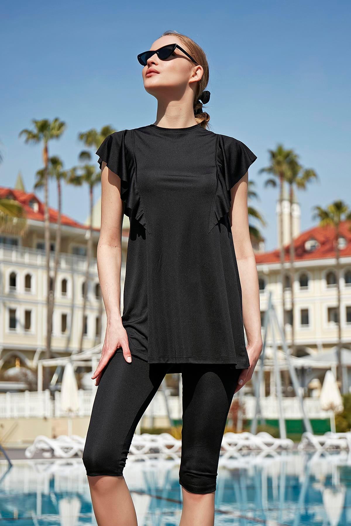 Remsa Fırfır Volan Detaylı Yarı Kapalı Mayo 2150 Hilal