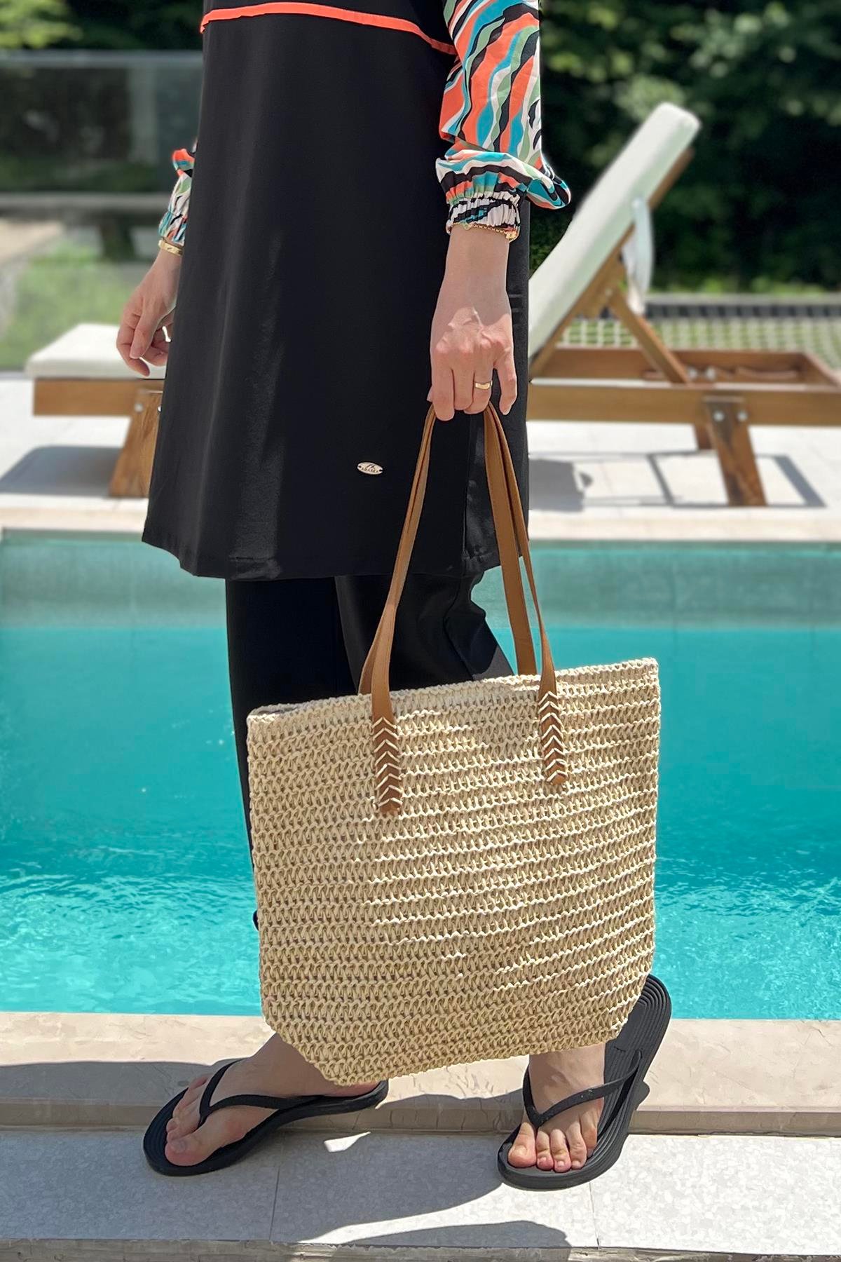 Remsa Hasır Plaj Çantası 005 Bej