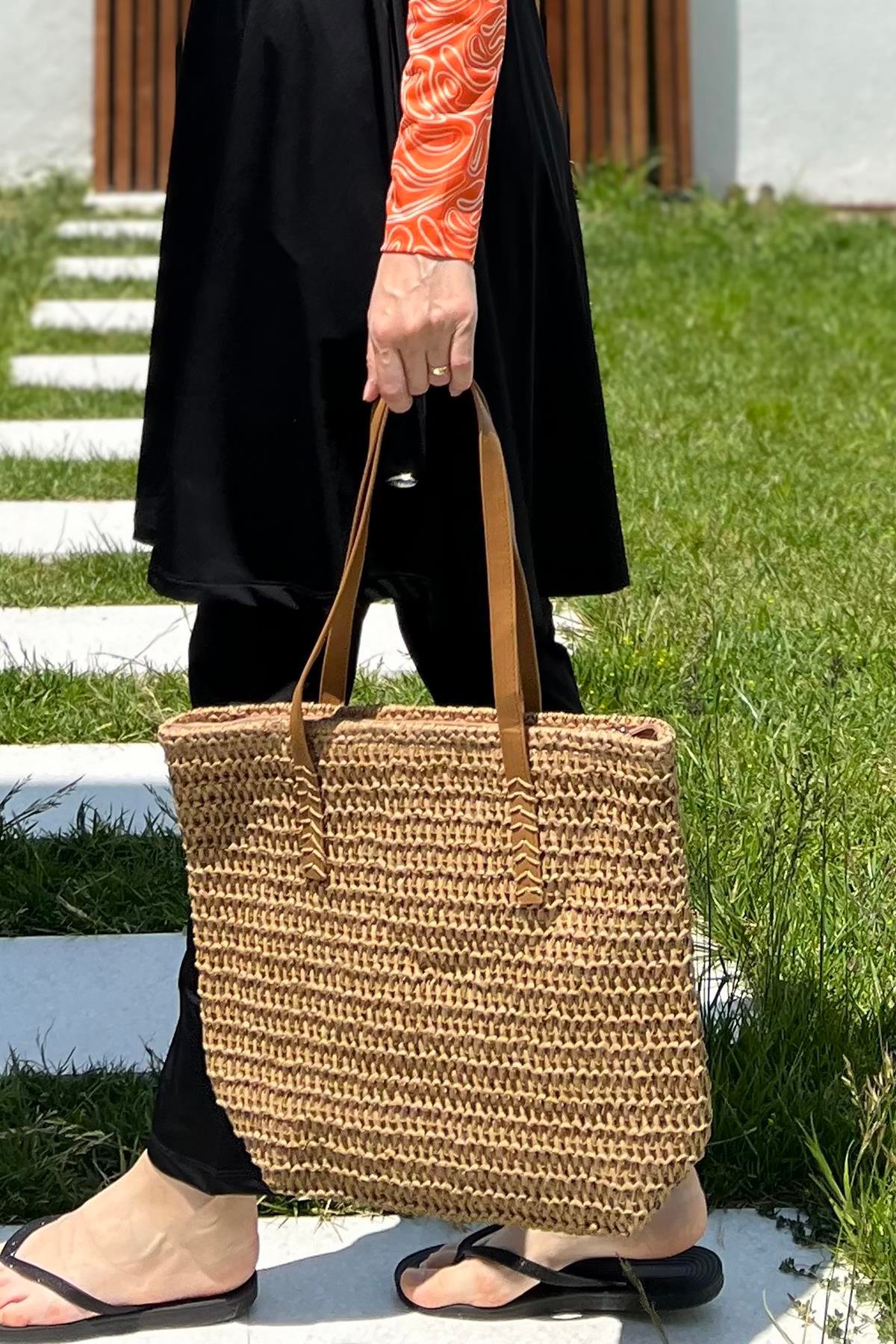 Remsa Hasır Plaj Çantası 005 Camel