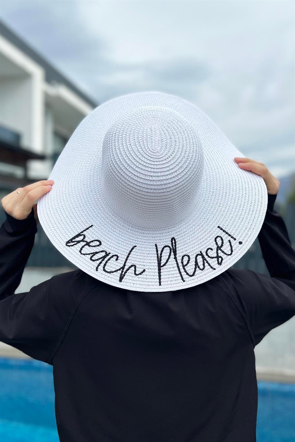 Remsa Mayo Beach Please Yazılı Hasır Şapka Beyaz RŞ-35