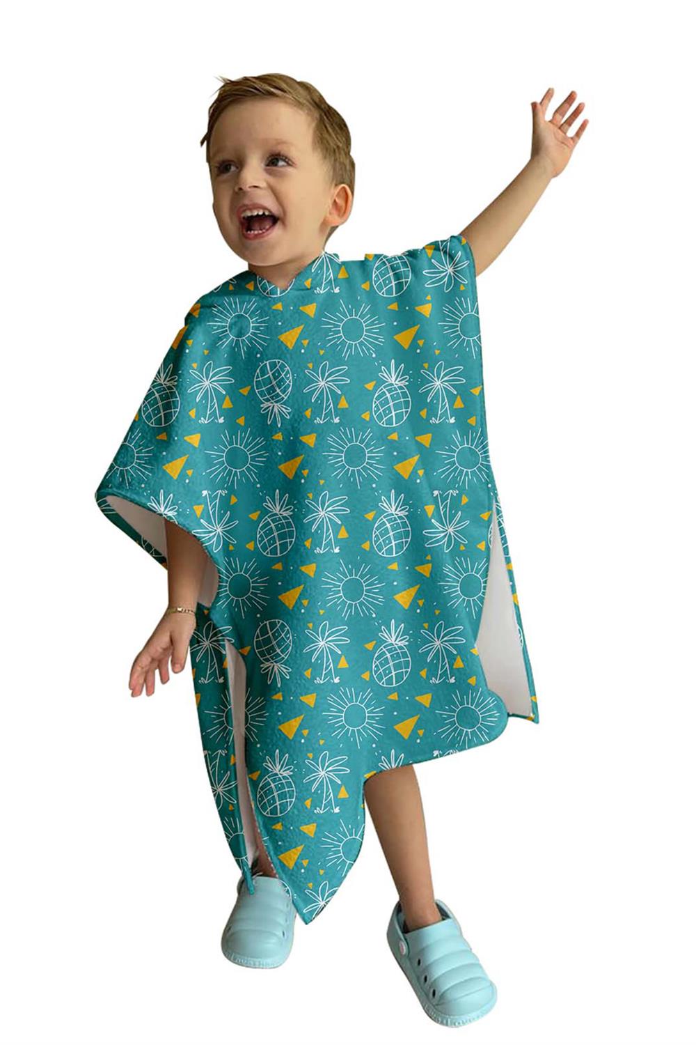 Remsa Mayo Çocuk Deniz Havuz Kapüşonlu Panço Plaj Havlusu 702 Ananas