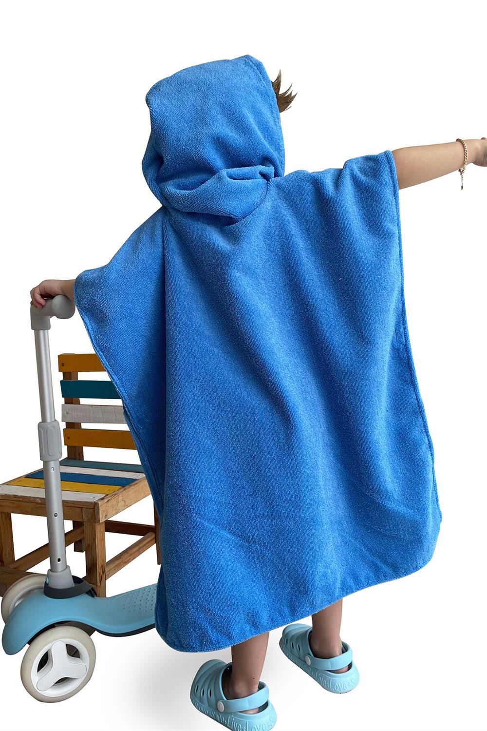 Remsa Mayo Çocuk Deniz Havuz Kapüşonlu Panço Plaj Havlusu 717 Mavi