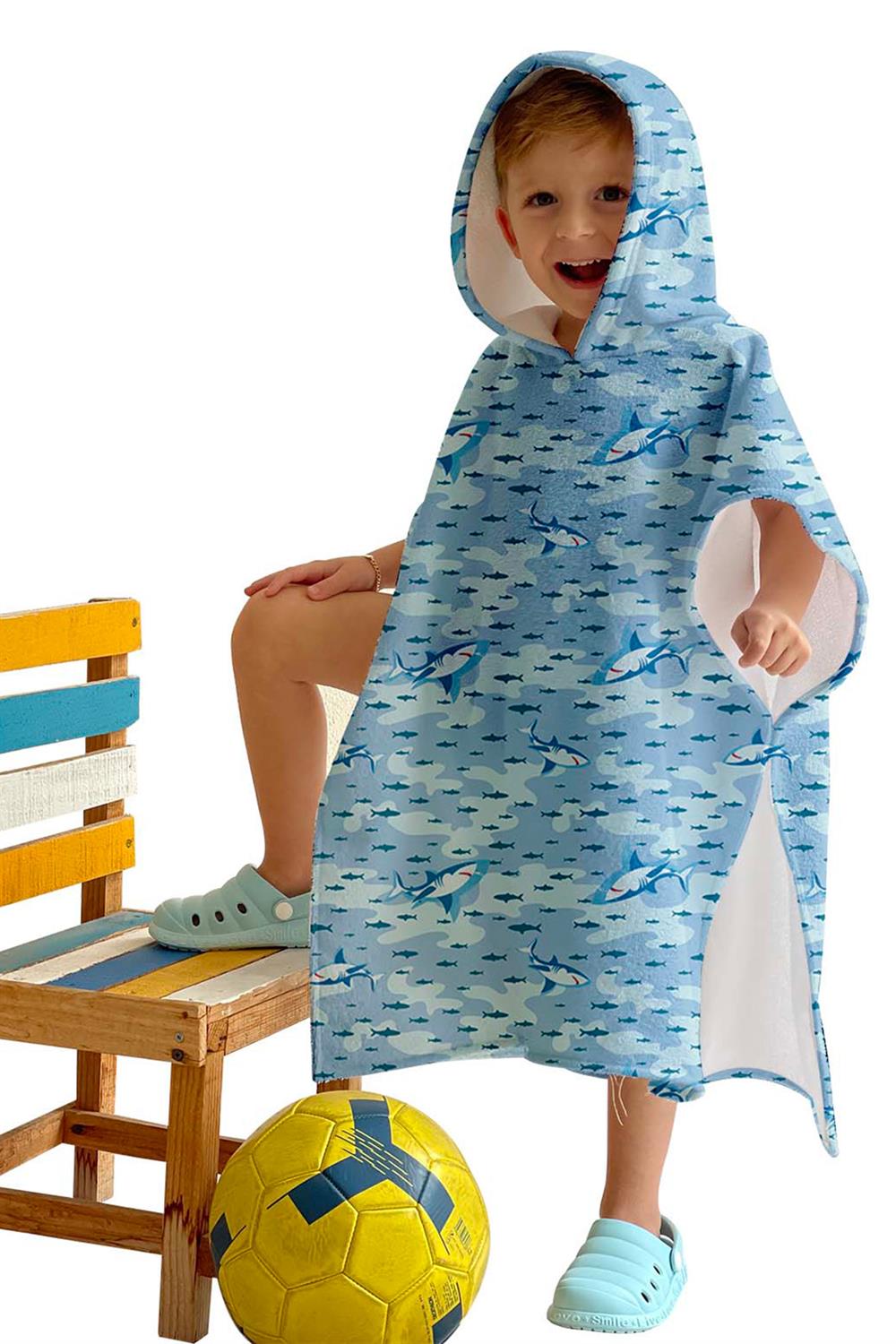 Remsa Mayo Çocuk Deniz Havuz Kapüşonlu Panço Plaj Havlusu 704 Balık