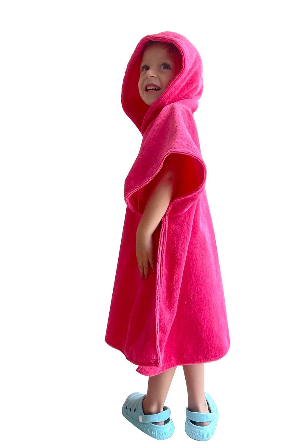 Remsa Mayo Çocuk Deniz Havuz Kapüşonlu Panço Plaj Havlusu 717 Pembe