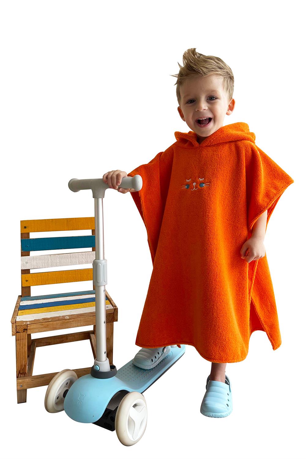 Remsa Mayo Çocuk Deniz Havuz Kapüşonlu Panço Plaj Havlusu 717 Oranj