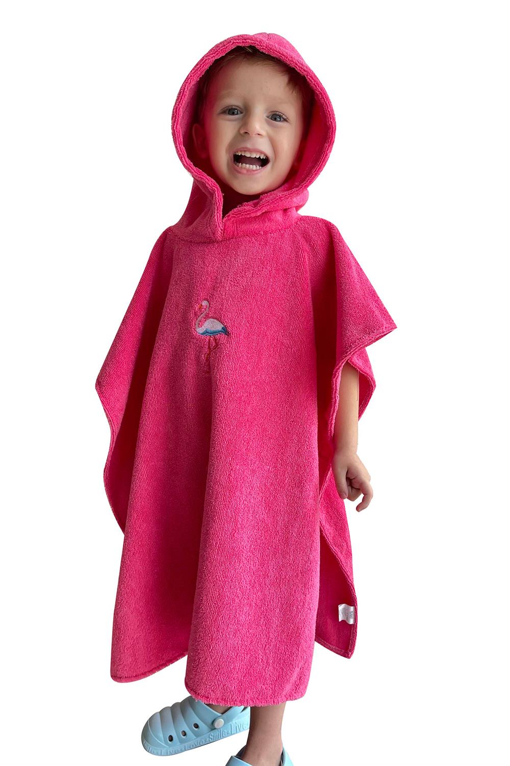 Remsa Mayo Çocuk Deniz Havuz Kapüşonlu Panço Plaj Havlusu 717 Pembe