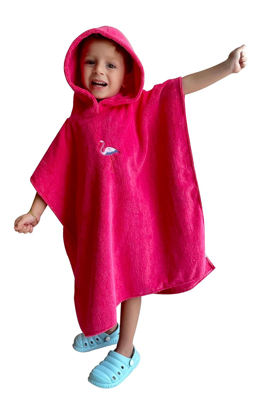Remsa Mayo Çocuk Deniz Havuz Kapüşonlu Panço Plaj Havlusu 717 Pembe