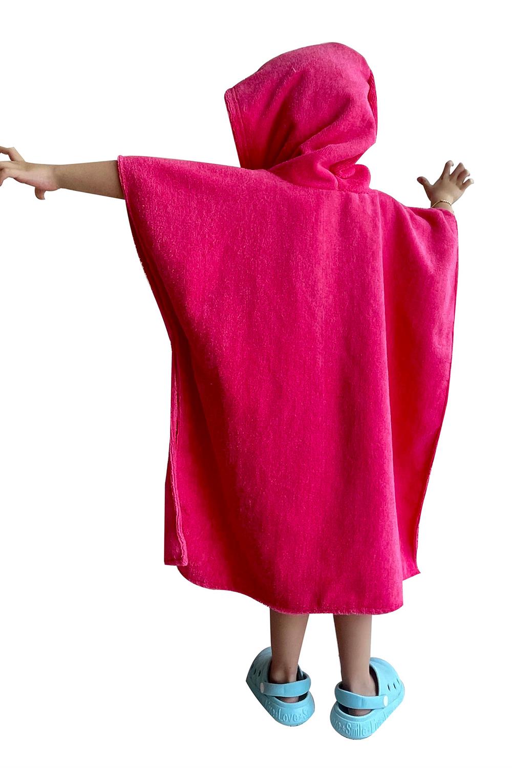 Remsa Mayo Çocuk Deniz Havuz Kapüşonlu Panço Plaj Havlusu 717 Pembe