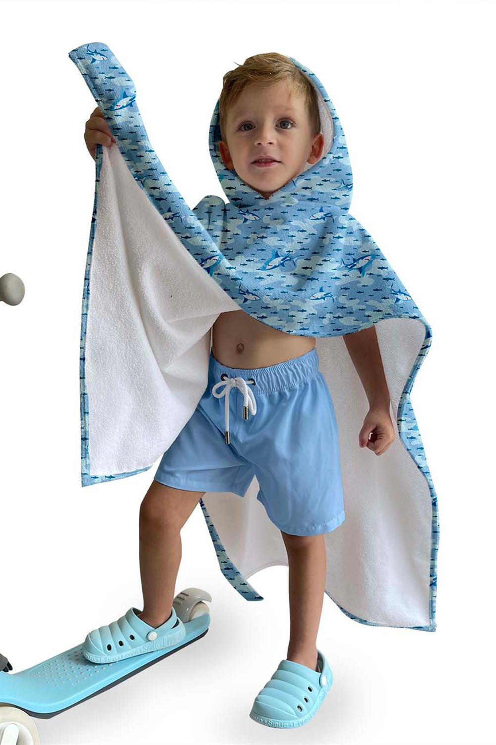 Remsa Mayo Çocuk Deniz Havuz Kapüşonlu Panço Plaj Havlusu 704 Balık