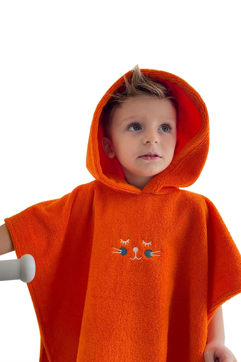 Remsa Mayo Çocuk Deniz Havuz Kapüşonlu Panço Plaj Havlusu 717 Oranj