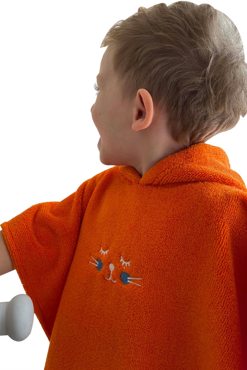 Remsa Mayo Çocuk Deniz Havuz Kapüşonlu Panço Plaj Havlusu 717 Oranj