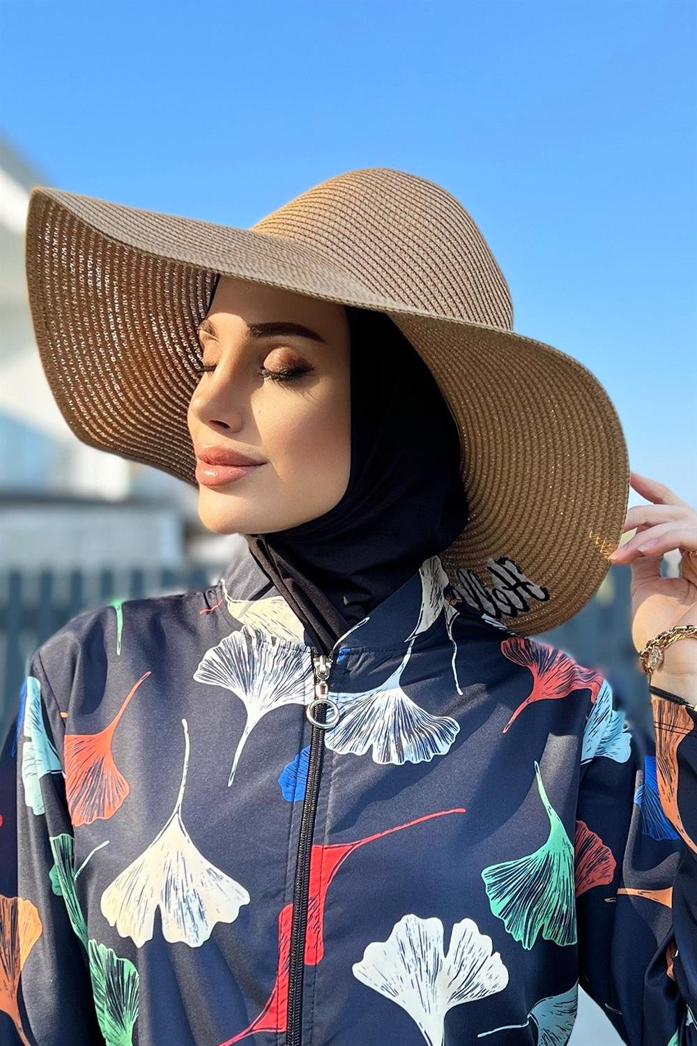 Remsa Mayo Hello Sunshine Yazılı Hasır Şapka Camel RŞ-23