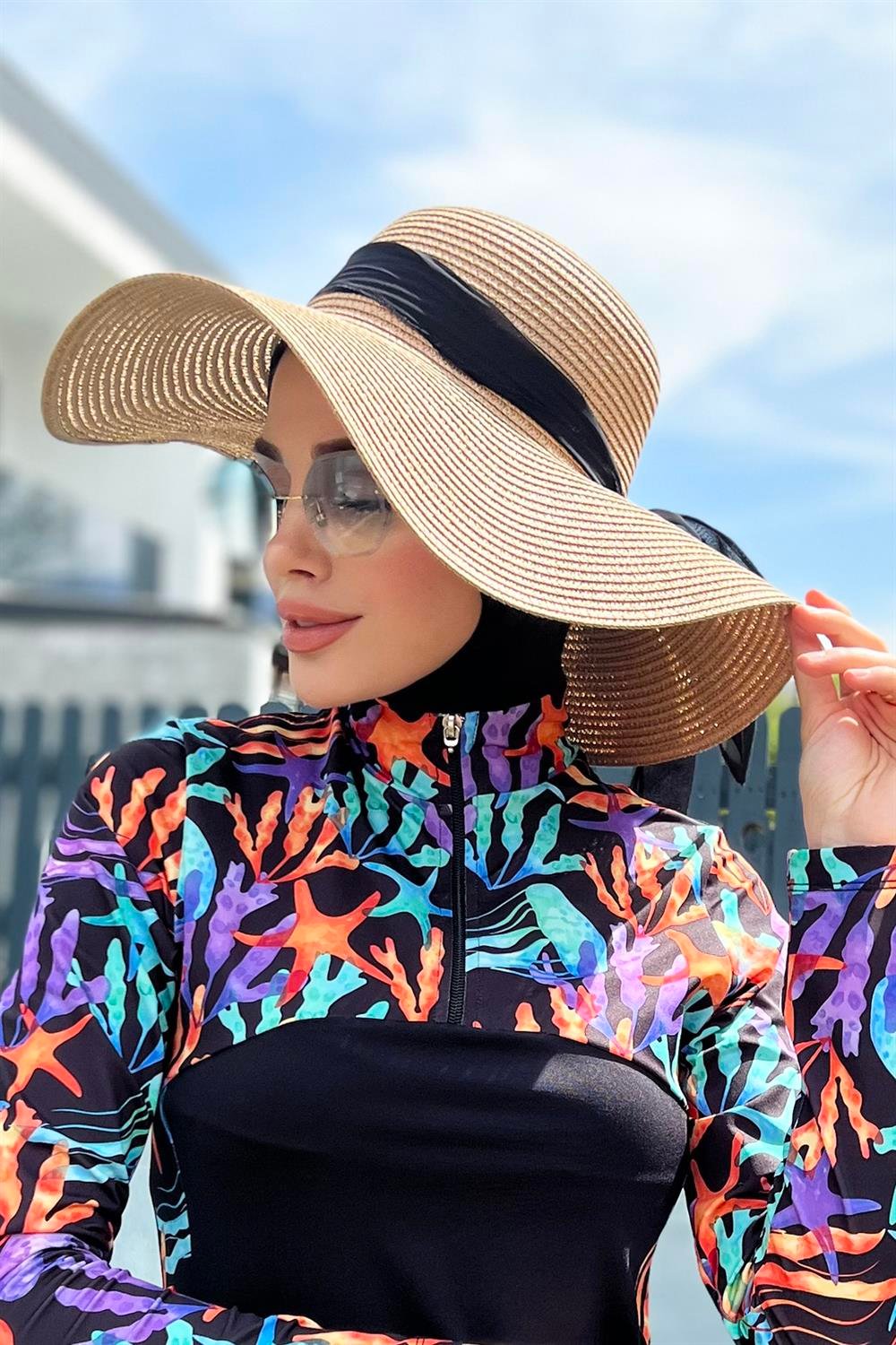 Remsa Mayo Kurdele Detaylı Hasır Şapka Camel RŞ-49