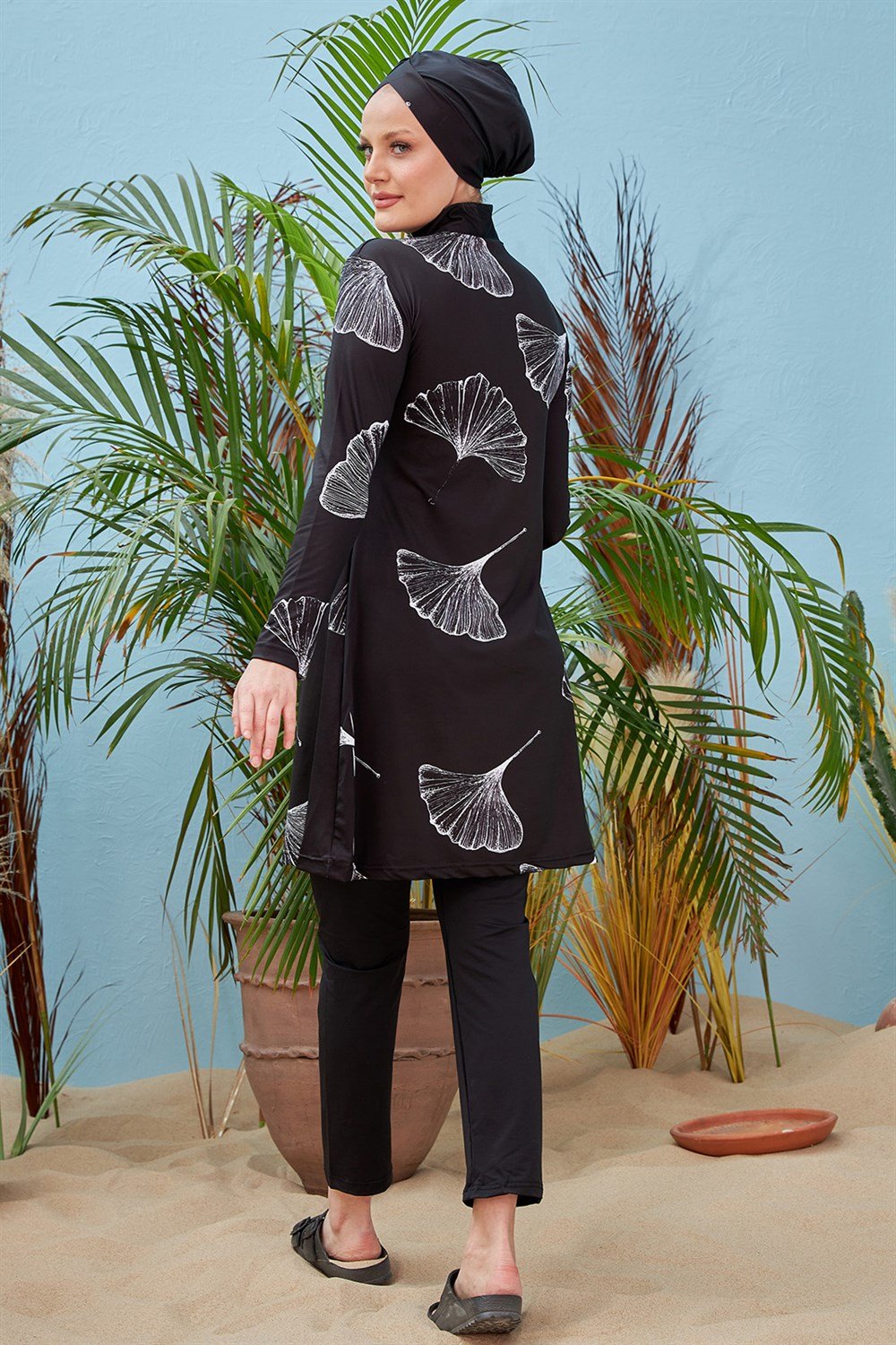 Remsa Mayo Likralı Tam Kapalı Tesettür Mayo 2208 Beyaz Rümeysa