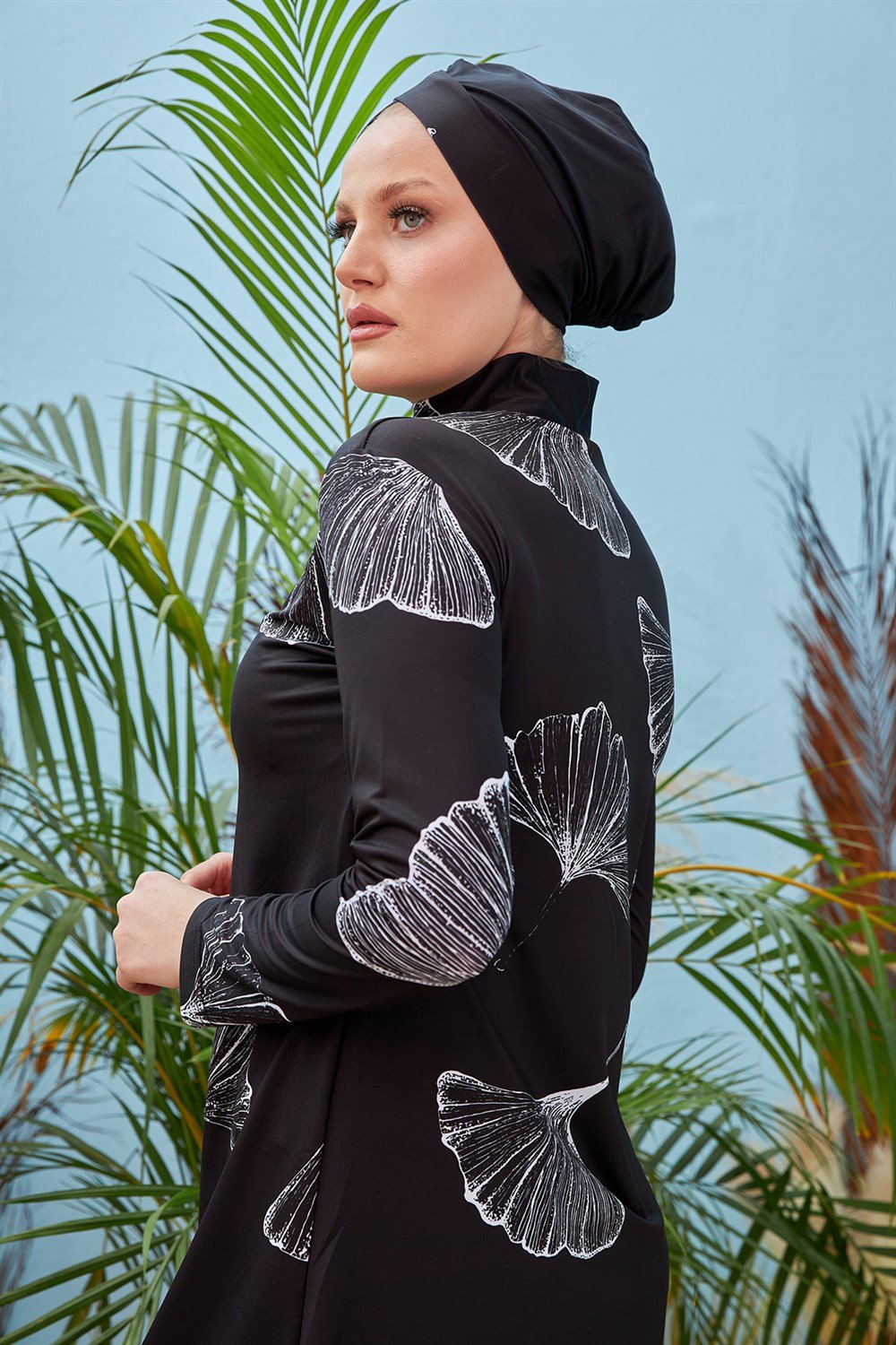 Remsa Mayo Likralı Tam Kapalı Tesettür Mayo 2208 Beyaz Rümeysa